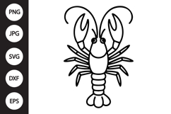 Crawfish Outline SVG, Coloring Page Product Image 1