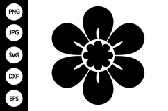 Boho Flower Silhouette SVG Product Image 1