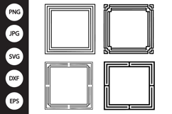 Square Double Frame SVG, Square Double Frame Clipart Product Image 1