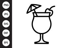 Tropical Cocktail Glass SVG Product Image 1