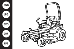 Zero Turn Lawn Mower Outline SVG Product Image 1