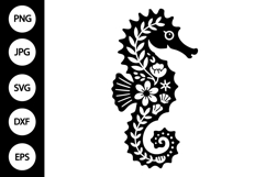 Seahorse Floral Arrangement SVG Product Image 1