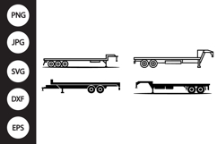 Flatbed Trailer SVG, Flatbed Trailer Clipart Product Image 1