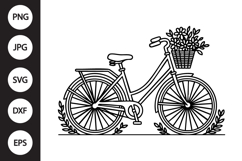 Bicycle with Flowers SVG Product Image 1