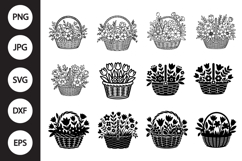 Flower Basket SVG Product Image 1