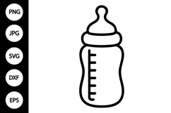 Baby Bottle Outline SVG Product Image 1
