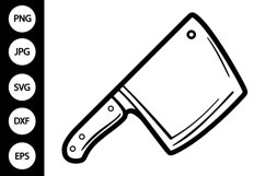 Outline Meat Cleaver SVG, Coloring Page Product Image 1