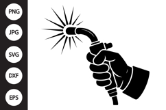 Welding Torch Hand Silhouette SVG Product Image 1