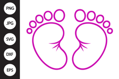 Baby Feet Footprint SVG Product Image 1