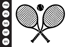 Crossed Tennis Rackets SVG Product Image 1