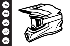 Motocross Helmet Outline SVG, Coloring Page Product Image 1