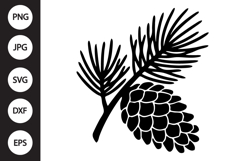 Pinecone with Leaves SVG Product Image 1