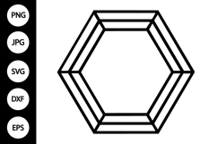 Hexagon Double Frame SVG Product Image 1