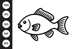 Fish Outline SVG, Coloring Page Product Image 1