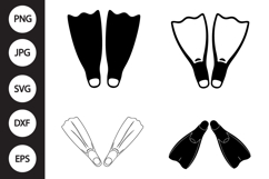 Flippers SVG, Flippers Clipart Product Image 1