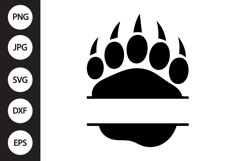 Bear Paw Monogram SVG Product Image 1