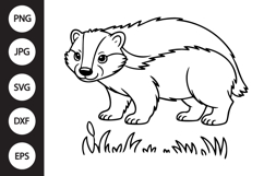 Honey Badger Outline SVG, Coloring Page Product Image 1