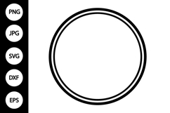 Classic Double Line Circle Frame SVG Product Image 1
