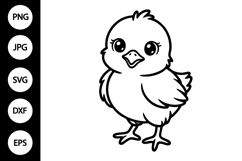 Chick Outline SVG, Coloring Page Product Image 1