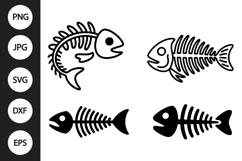Fish Skeleton SVG, Fish Skeleton Clipart Product Image 1