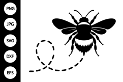 Bee Flight Path Silhouette SVG Product Image 1