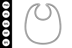 Baby Bib SVG, Baby Bib Silhouette SVG Product Image 1