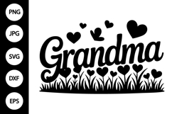 Grandma with Hearts SVG Product Image 1