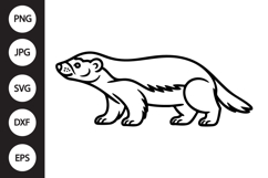 Honey Badger Outline SVG, Coloring Page Product Image 1