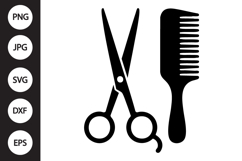 Scissors and Hairbrush SVG Product Image 1