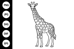 Giraffe Outline SVG, Coloring Page Product Image 1