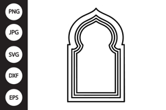 Arabic Window Outline SVG, Coloring Page Product Image 1
