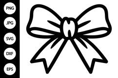 Ribbon Bow Outline SVG, Coloring Page Product Image 1