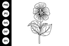 Outline African Violet SVG, Coloring Page Product Image 1