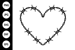 Barbed Wire Heart SVG, Heart SVG Product Image 1