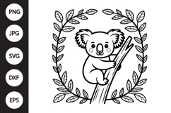 Koala Outline SVG, Coloring Page Product Image 1