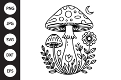 Mystical mushroom SVG Product Image 1