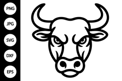 Outline Bull Head SVG, Coloring Page Product Image 1