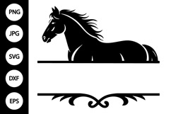Split Monogram Horse SVG Product Image 1