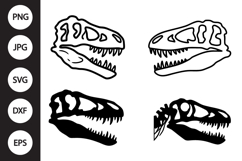 Dinosaur Skull Bone SVG, Dinosaur Skull Bone Clipart Product Image 1