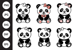 Panda Cub with Bow SVG Product Image 1