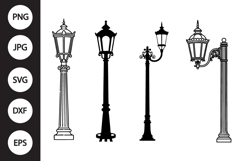 City Street Lantern SVG, City Street Lantern Clipart Product Image 1