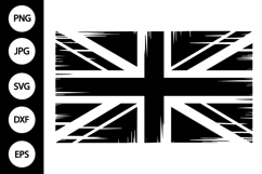 Distressed UK Flag Silhouette SVG Product Image 1
