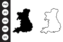 Wales Map SVG, Wales Map Clipart Product Image 1