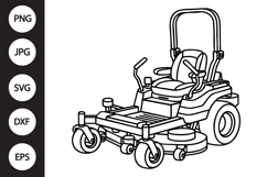 Zero Turn Lawn Mower Outline SVG Product Image 1