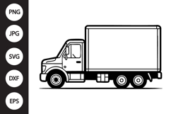 Box Truck Outline SVG, Coloring Page Product Image 1