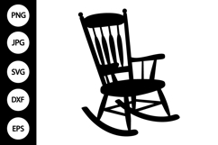 Rocking Chair Silhouette SVG Product Image 1