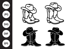 Cowboy Hat Boots SVG, Cowboy Hat Boots Clipart Product Image 1