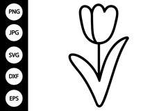 Outline Tulip SVG, Coloring Page Product Image 1