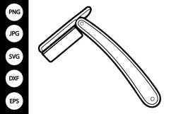 Outline Straight Razor SVG, Coloring Page Product Image 1
