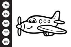 Cartoon Airplane SVG Product Image 1